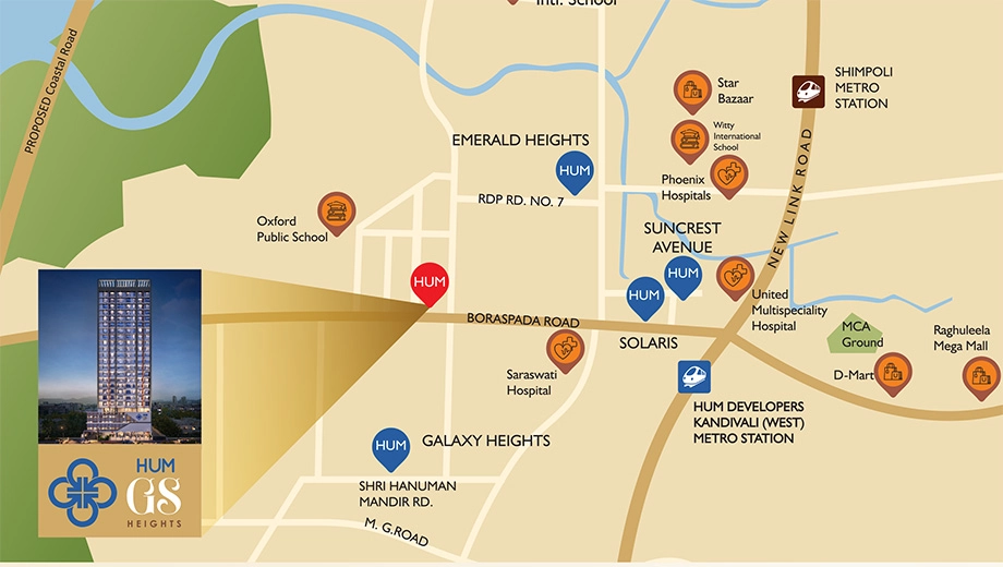 HUM GS Heights location map image
